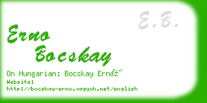 erno bocskay business card